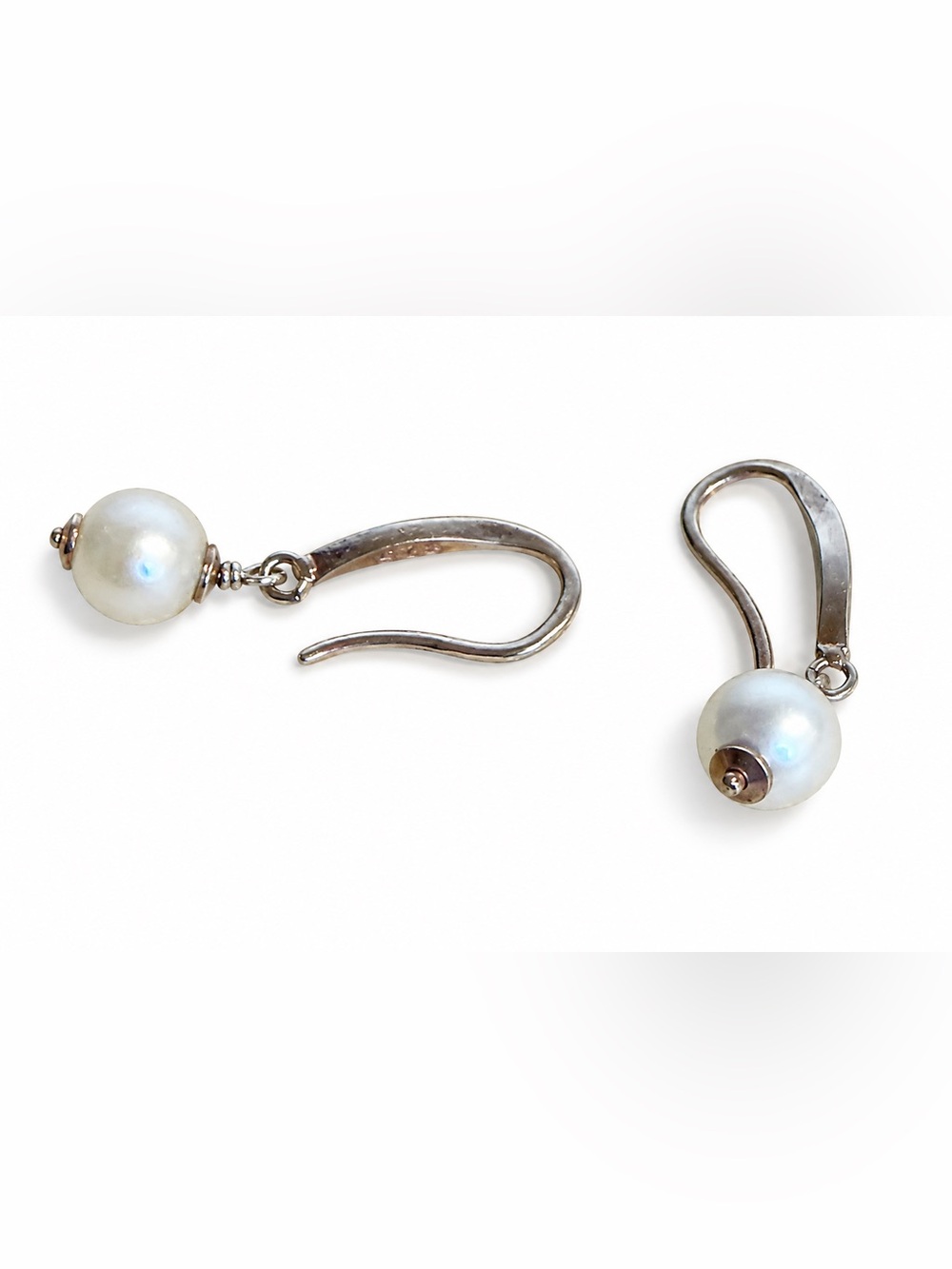 Polished Silver Curved Hook Earrings
